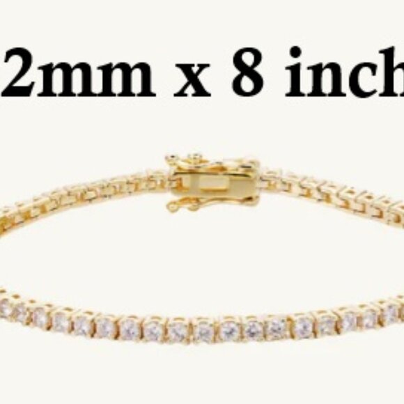C&C LUXURY CO MAISSANITE TENNIS BRACELET - GOLD - NWT - Picture 2 of 2